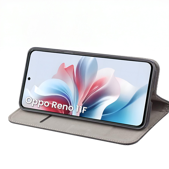 Pouzdro pro Oppo Reno 11F 5G, Smart Magnet, námořnicky modré + sklo 9H