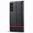 Flipové pouzdro pro Samsung Galaxy S24, Carbon LC.IMEEKE, černé