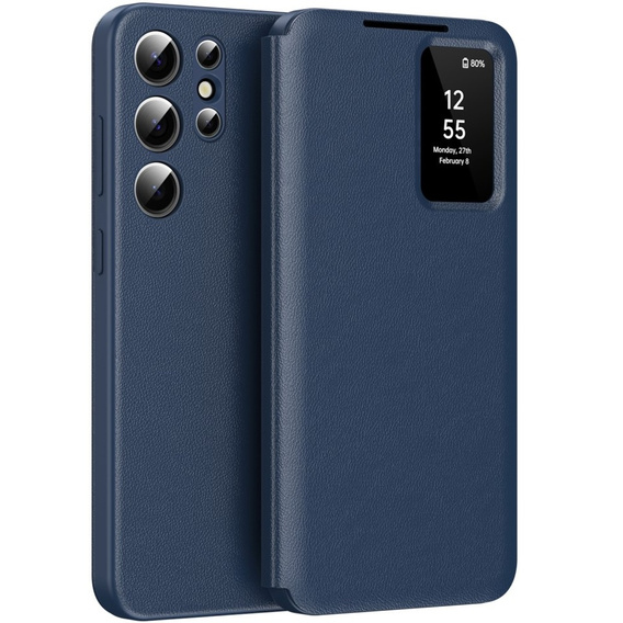 Flipové pouzdro pro Samsung Galaxy S23 Ultra, Smart View Wallet, modré