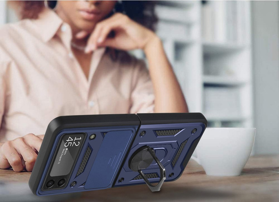 Pouzdro pro Samsung Galaxy Z Flip3 5G, CamShield Slide, modré