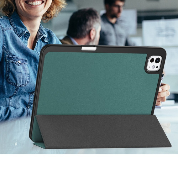 Pouzdro pro iPad Pro 11" 2024 (5 gen.), Smartcase s prostorem pro stylus, zelené