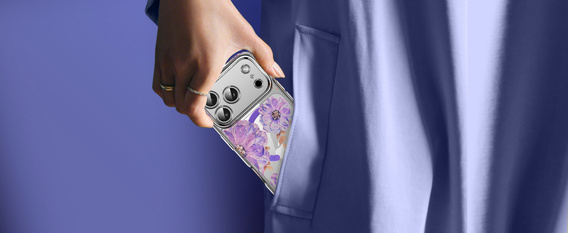 Magnetické pouzdro s květinovým laserovým vzorem pro iPhone 17 Pro Max