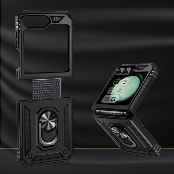 Pancéřové pouzdro pro Samsung Galaxy Z Flip7 FE / Z Flip6, Nox Case Ring, černé