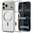 Spigen pouzdro pro iPhone 17 Pro, Ultra Hybrid MagSafe, čiré / zlaté