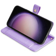 Klopové pouzdro pro Samsung Galaxy M34, Wallet Zipper Pocket, fialové