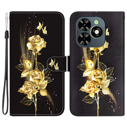 Klopové pouzdro pro Infinix Hot 40i, Wallet, Butterfly rose