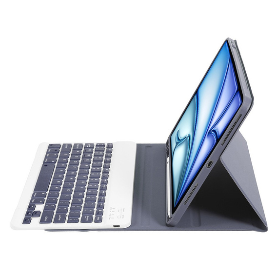 Pouzdro + klávesnice Apple iPad Air 11" 6 gen. 2024, Leather Pen Slot, fialové
