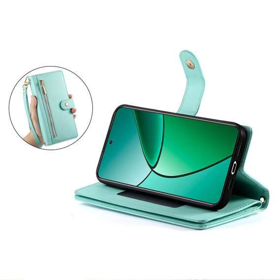 Klopové pouzdro pro Realme 14 Pro 5G, Wallet Zipper Pocket, mincovní