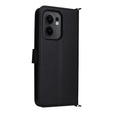 Flipové pouzdro pro Oppo Reno 13F 5G, Crossbody Leather Wallet, černé