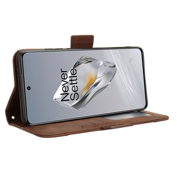 Klopové pouzdro pro OnePlus 12 5G, Card Slot, hnědé
