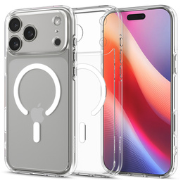 Spigen Ultra Hybrid MagSafe pouzdro pro iPhone 17 Pro Max, čiré / bílé