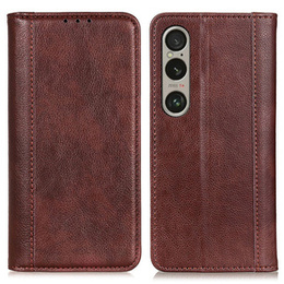 Flipové pouzdro pro Sony Xperia 1 VI, Split Leather, hnědé