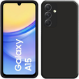 Pouzdro pro Samsung Galaxy A15, Silicone Lite, černé + 9H sklo