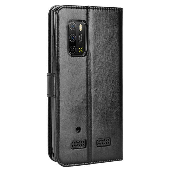 Klopové pouzdro pro Ulefone Armor X10 / X10 Pro, Crazy Horse Wallet, černé