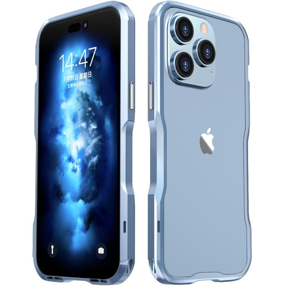 Pouzdro LUPHIE pro iPhone 14 Pro, Armor Bumper, modré