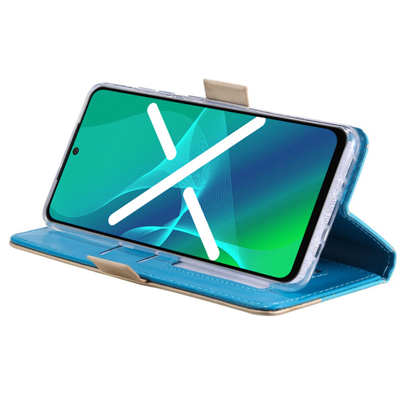 Flipové pouzdro pro Xiaomi Redmi Note 11 4G / Note 11S 4G, Wallet Pocket Zipper Lace, modré
