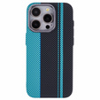 Pouzdro pro iPhone 13 Pro Max, Carbon Fiber MagSafe, černá / modrá