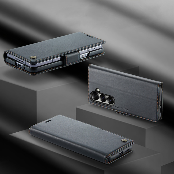 CASEME Litchi Wallet flipové pouzdro pro Samsung Galaxy Z Fold7 5G