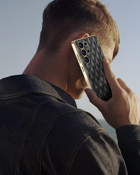 Pouzdro pro Samsung Galaxy S25 Ultra, Leather Rhombus, černé