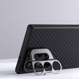 Pouzdro pro Samsung Galaxy S24 Ultra, pancéřované Nillkin, Carboprof Case, pro Magsafe, černé