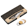 Flipové pouzdro pro Samsung Galaxy A35 5G, Wallet Pocket Zipper Lace, černé