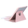 Pouzdro s klávesnicí pro iPad 11" 2025 A16 (11 gen.) / iPad 10.9" 2022 (10 gen.), Rotary 360° Leather, růžové rose gold