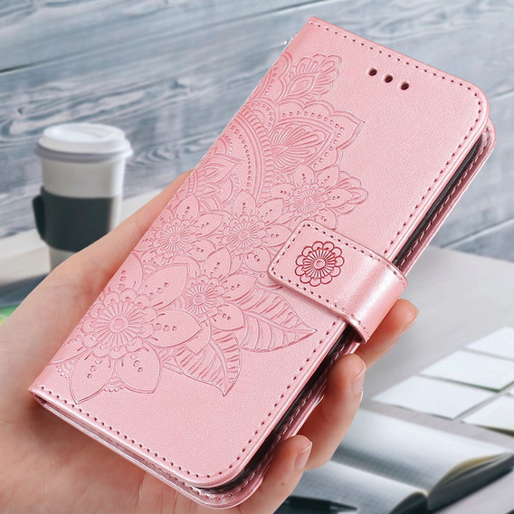 Klopové pouzdro pro Samsung Galaxy A54 5G, Mandala Flower, růžové rose gold