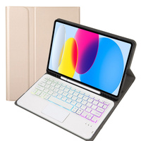 Pouzdro s podsvícenou bluetooth touchpad klávesnicí pro iPad 10.9" 2022 (10 gen.), zlaté