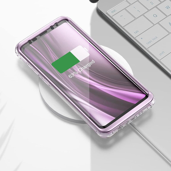 Pouzdro pro Samsung Galaxy S9 Plus, Suritch Full Body, transparentní / fialové