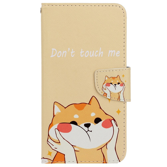 Klopové pouzdro pro Xiaomi Redmi 13C / Poco C65, Wallet, Akita Dog, krémový