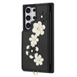 Pouzdro pro Samsung Galaxy S25 Ultra, Leather Flower Card Slot, černé