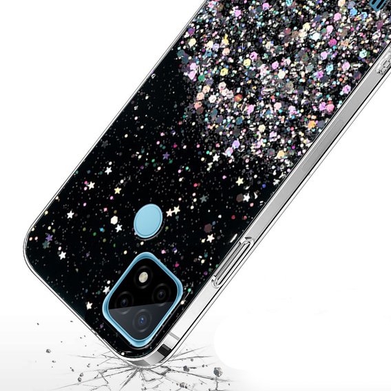 Pouzdro pro Realme C21, Glittery, černé