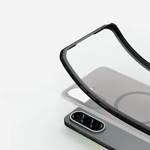 Pouzdro NILLKIN Frosted Shield Pro MagSafe pro Samsung Galaxy A57 5G, průhledné / černé