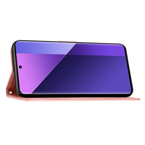 Klopové pouzdro pro Xiaomi Redmi Note 13 Pro+, Butterfly, růžové rose gold