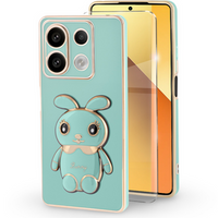 Pouzdro pro Xiaomi Redmi Note 13 5G, Rabbit, zelené + 9H tvrzené sklo