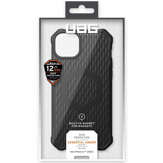 Pouzdro Urban Armor Gear pro iPhone 14 Plus, Essential Armor MagSafe, černé
