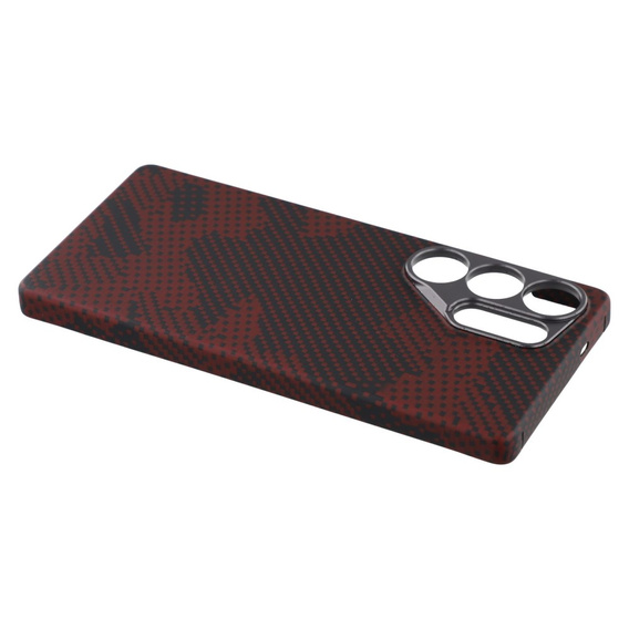 Pouzdro pro Samsung Galaxy S25 Ultra, Aramid Fiber MagSafe, černá / červená