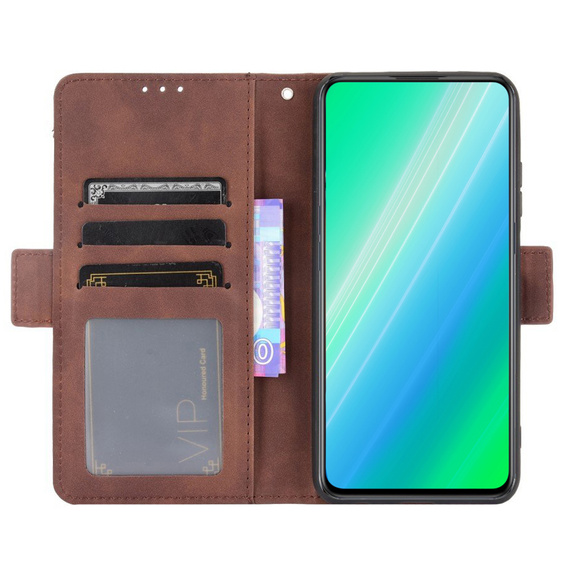 Klopové pouzdro pro Oppo A17, Card Slot, hnědé