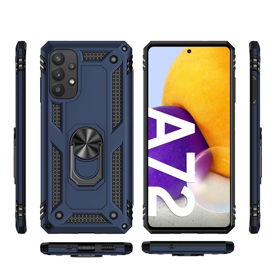 Pancéřové pouzdro pro Samsung Galaxy A72 5G, Nox Case Ring, modré