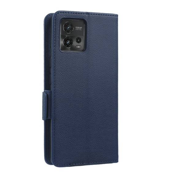 Klopové pouzdro pro Motorola Moto G72, Wallet Thin Magnet, námořnicky modré