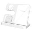 Bezdrátová indukční nabíječka 3v1 QI rychlá pro Samsung S25 S24 S23 Galaxy Watch Buds Stanice bílá