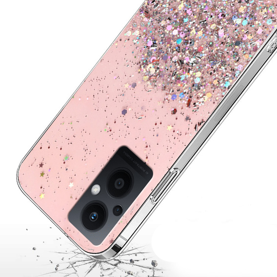 Pouzdro pro Oppo Reno7 Lite 5G, Glittery, růžové