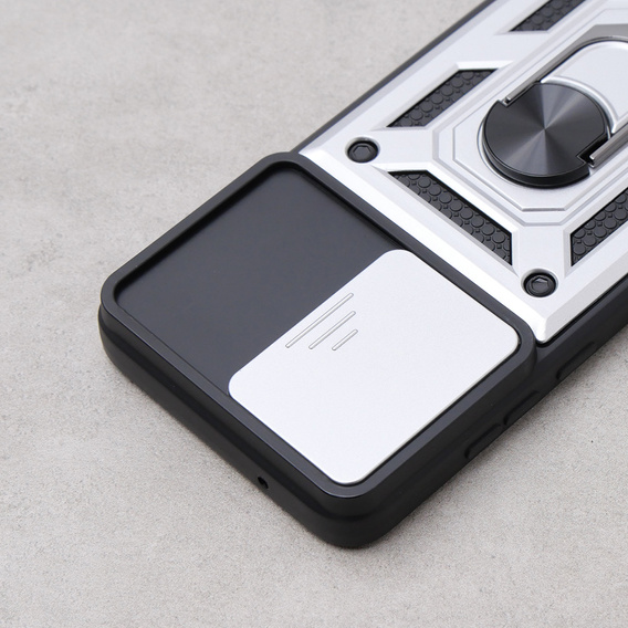 Pouzdro pro Motorola Moto G84 5G, CamShield Slide, stříbro