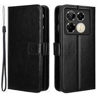 Klopové pouzdro pro Infinix Note 40 Pro, Crazy Horse Wallet, černé