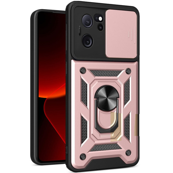 Pouzdro pro Xiaomi 13T / 13T Pro, CamShield Slide, růžové rose gold