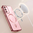 Pouzdro pro Samsung Galaxy S23, Electro MagSafe, růžové rose gold + sklo na displej