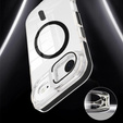 Pouzdro pro iPhone Air, pro MagSafe, se stojánkem, průhledné s černými vložkami