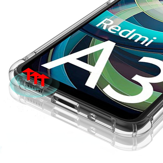 Pouzdro pro Xiaomi Redmi A3, Dropproof, průhledné