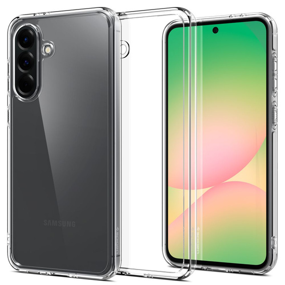 Pouzdro Spigen pro Samsung Galaxy A56 5G, Ultra Hybrid, průhledné + 9H tvrzené sklo