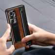 Pouzdro s podstavcem Leather+PC s průhledným okénkem a stylusem pro Samsung Galaxy Z Fold6 5G